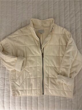 By Together Cream Quilted Zip-Up Puffer Jacket
